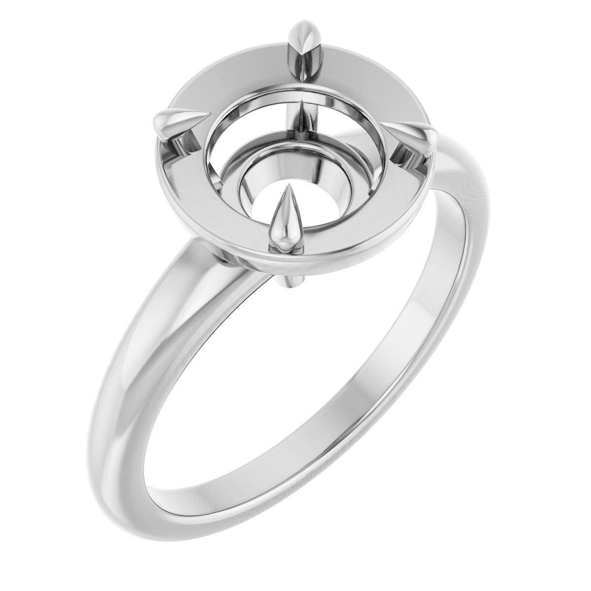 Claw-Prong Solitaire Bezel-Style Engagement Ring