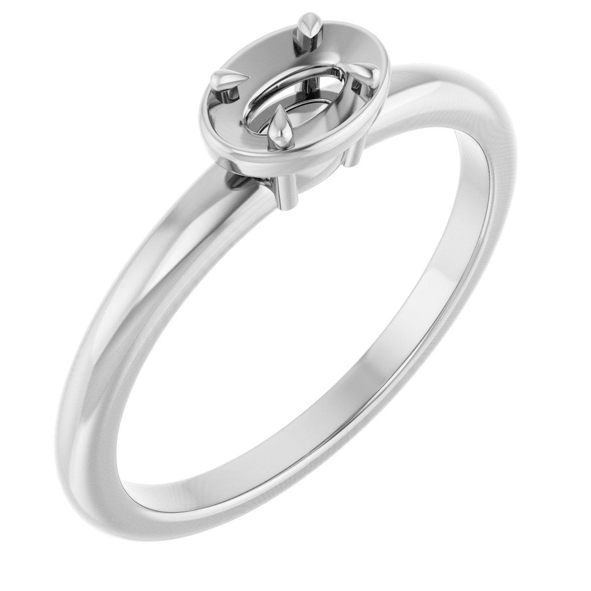Claw-Prong Solitaire Bezel-Style Engagement Ring