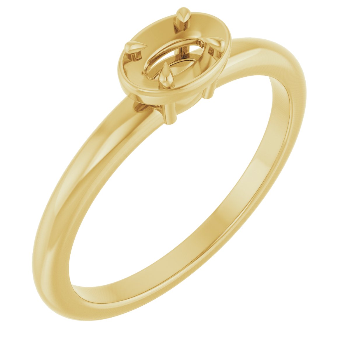 Claw-Prong Solitaire Bezel-Style Engagement Ring