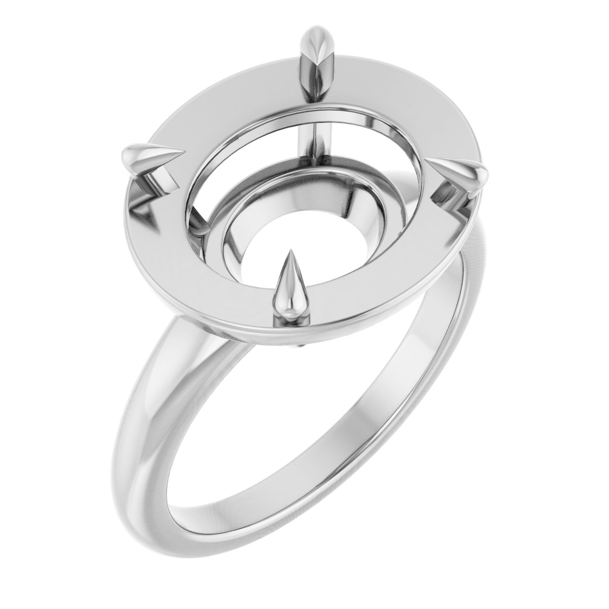 Claw-Prong Solitaire Bezel-Style Engagement Ring