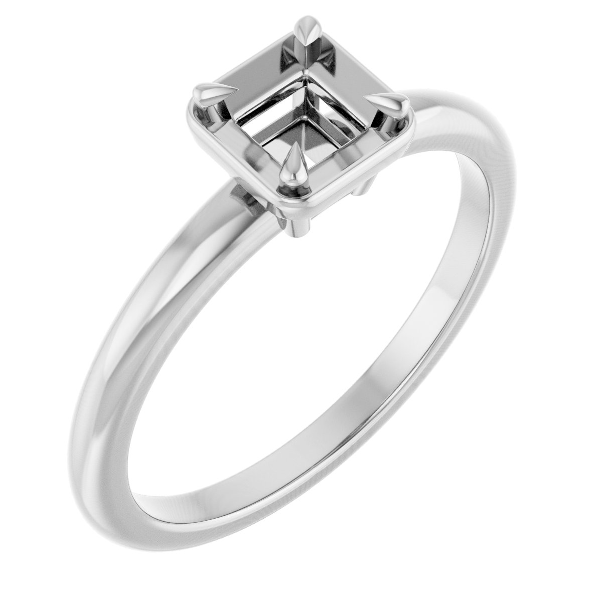 Claw-Prong Solitaire Bezel-Style Engagement Ring