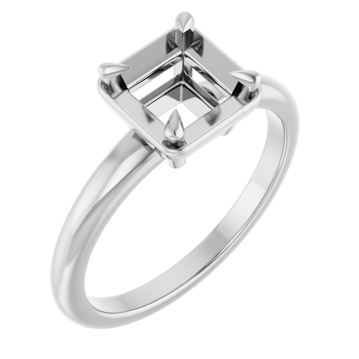 Claw-Prong Solitaire Bezel-Style Engagement Ring