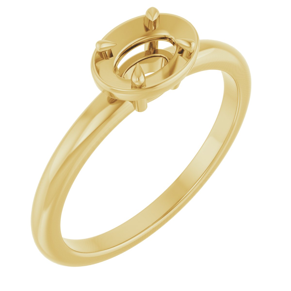 Claw-Prong Solitaire Bezel-Style Engagement Ring