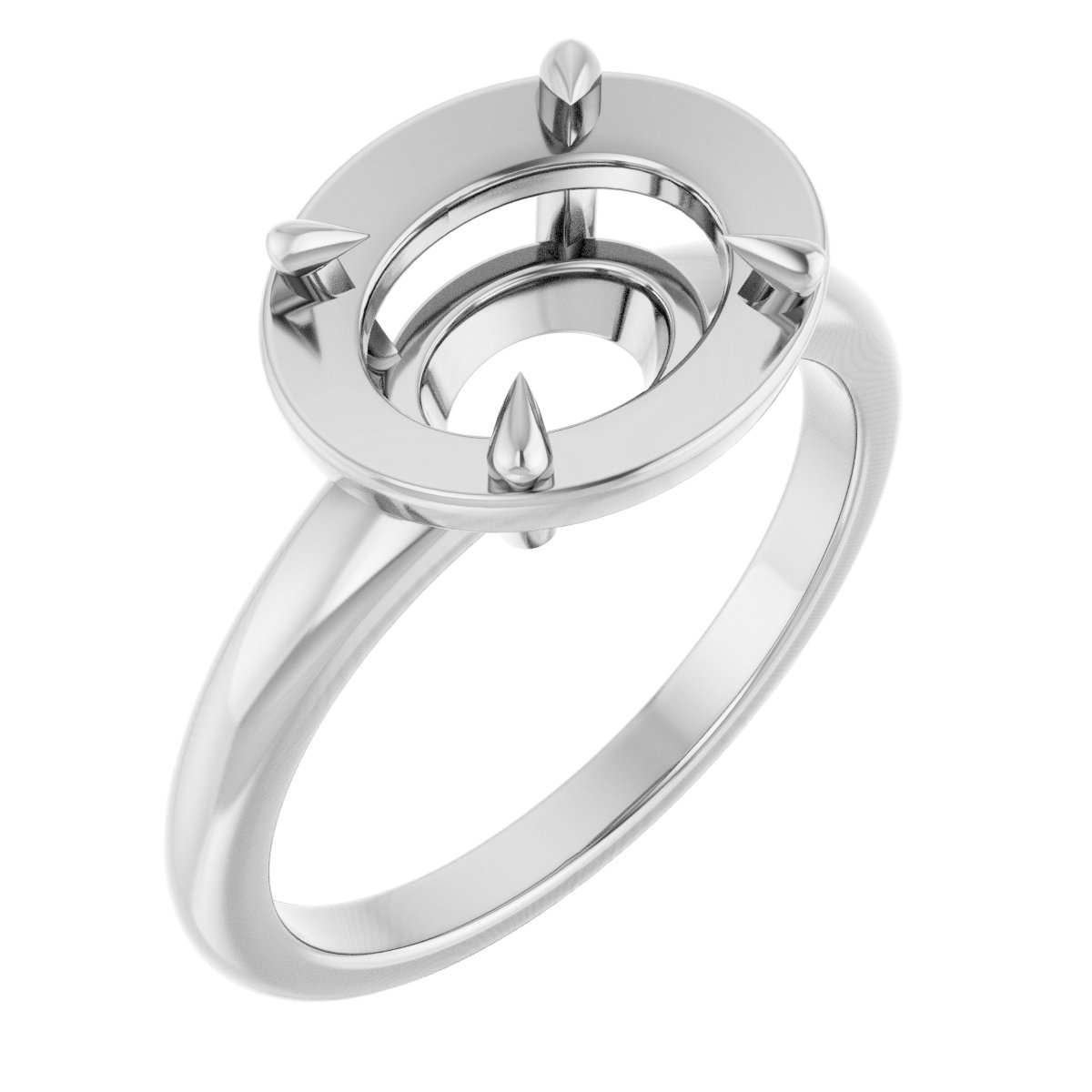 Claw-Prong Solitaire Bezel-Style Engagement Ring