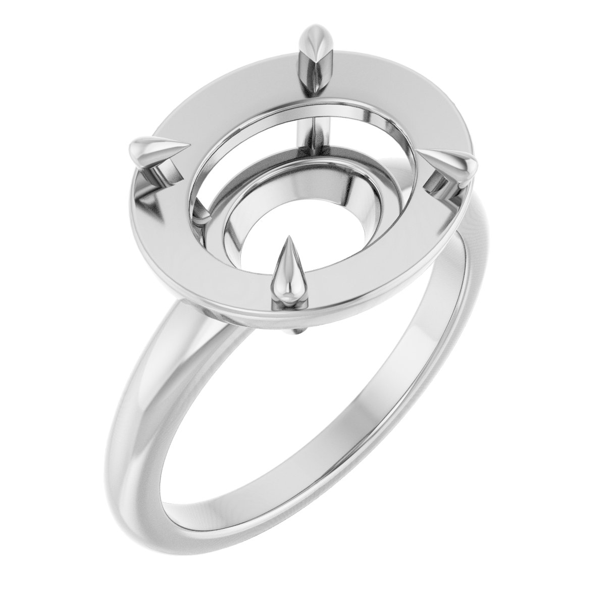 Claw-Prong Solitaire Bezel-Style Engagement Ring
