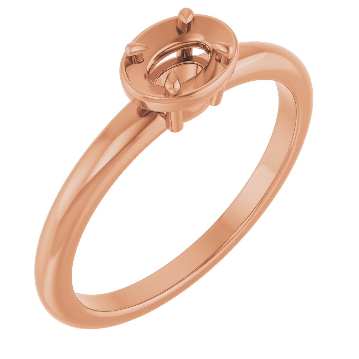Claw-Prong Solitaire Bezel-Style Engagement Ring