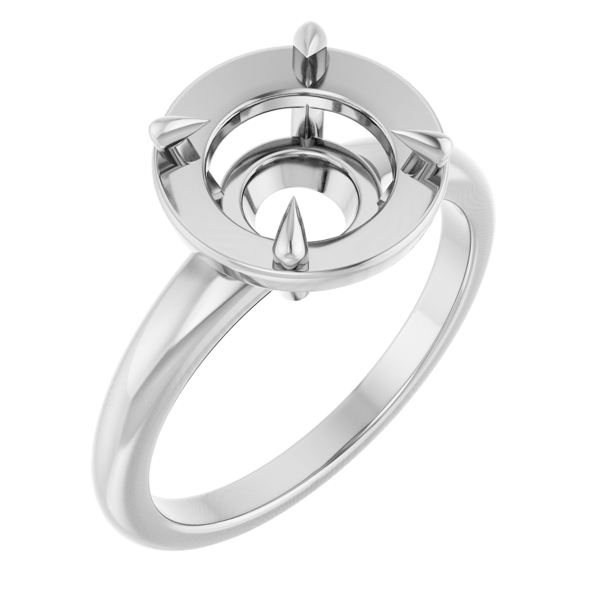 Claw-Prong Solitaire Bezel-Style Engagement Ring