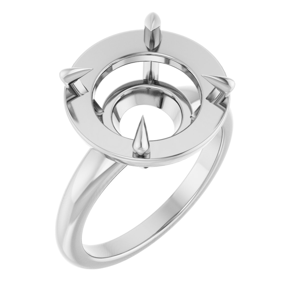 Claw-Prong Solitaire Bezel-Style Engagement Ring