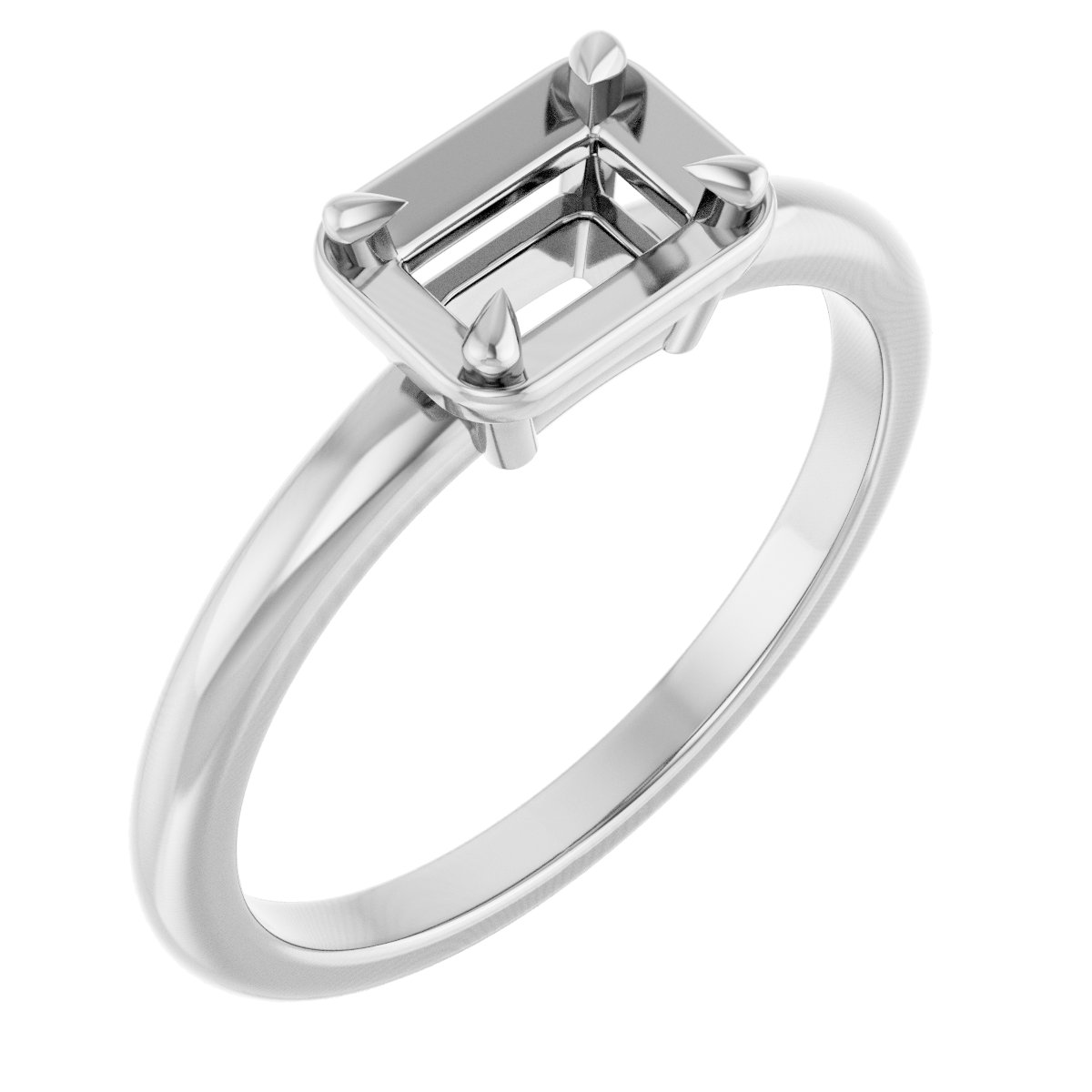 Claw-Prong Solitaire Bezel-Style Engagement Ring