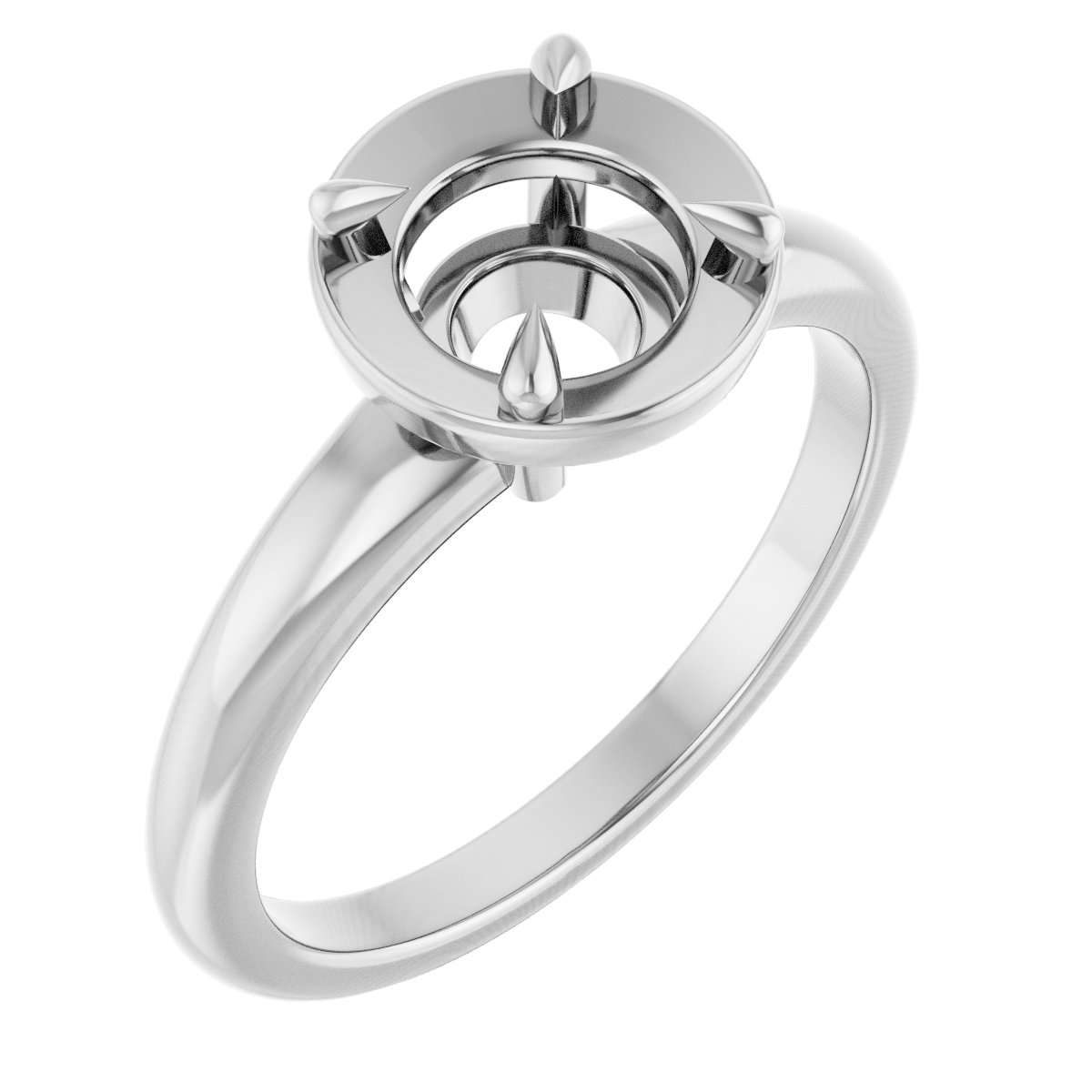 Claw-Prong Solitaire Bezel-Style Engagement Ring