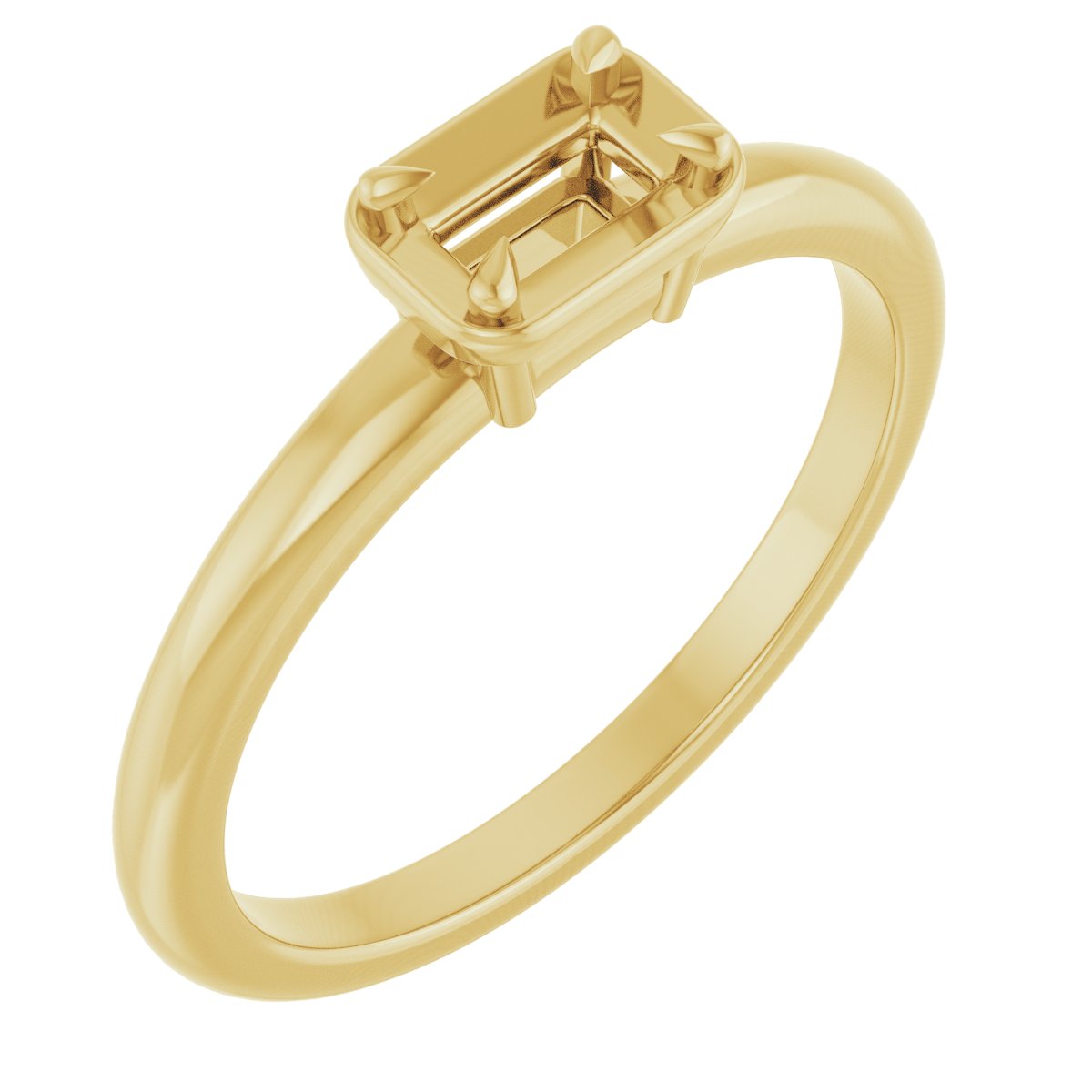 Claw-Prong Solitaire Bezel-Style Engagement Ring