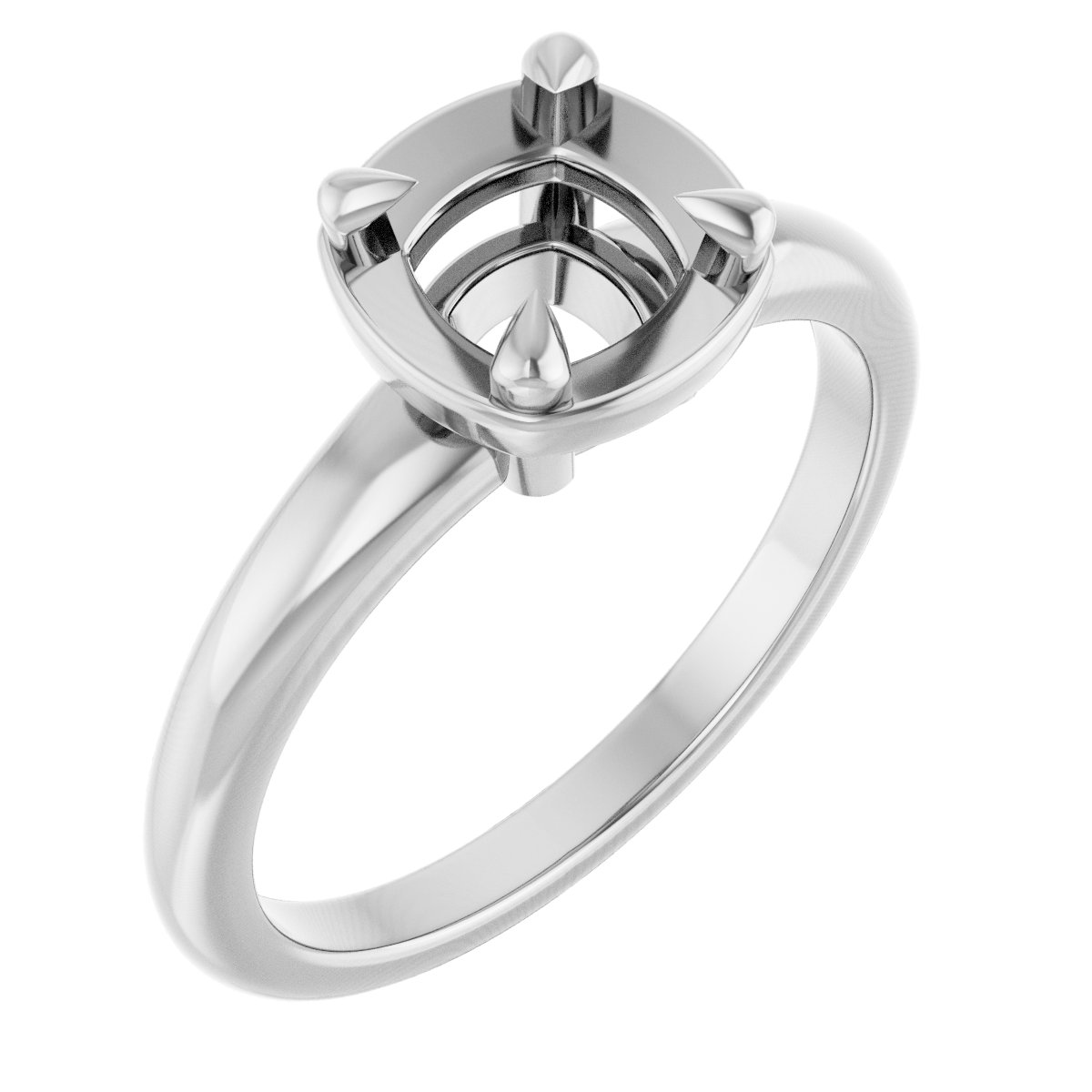 Claw-Prong Solitaire Bezel-Style Engagement Ring