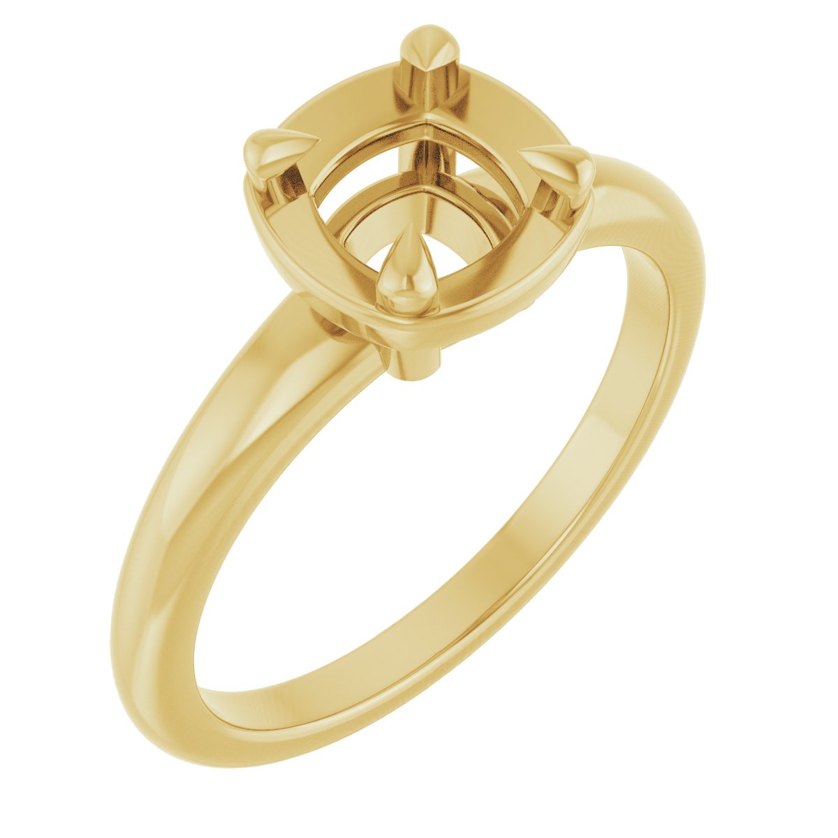 Claw-Prong Solitaire Bezel-Style Engagement Ring