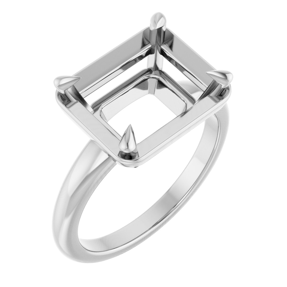 Claw-Prong Solitaire Bezel-Style Engagement Ring
