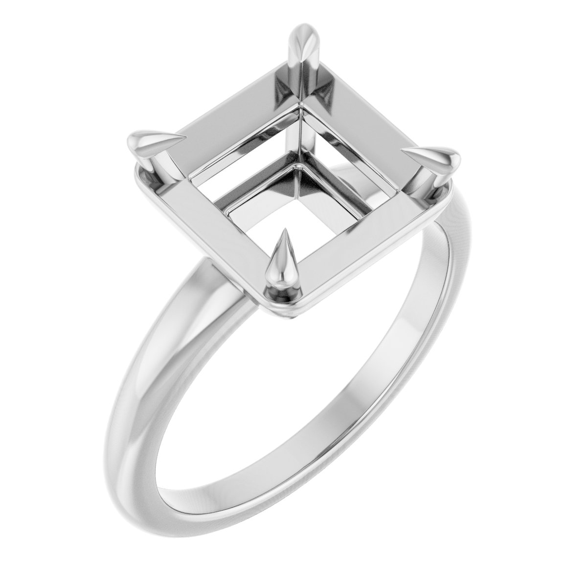 Claw-Prong Solitaire Bezel-Style Engagement Ring