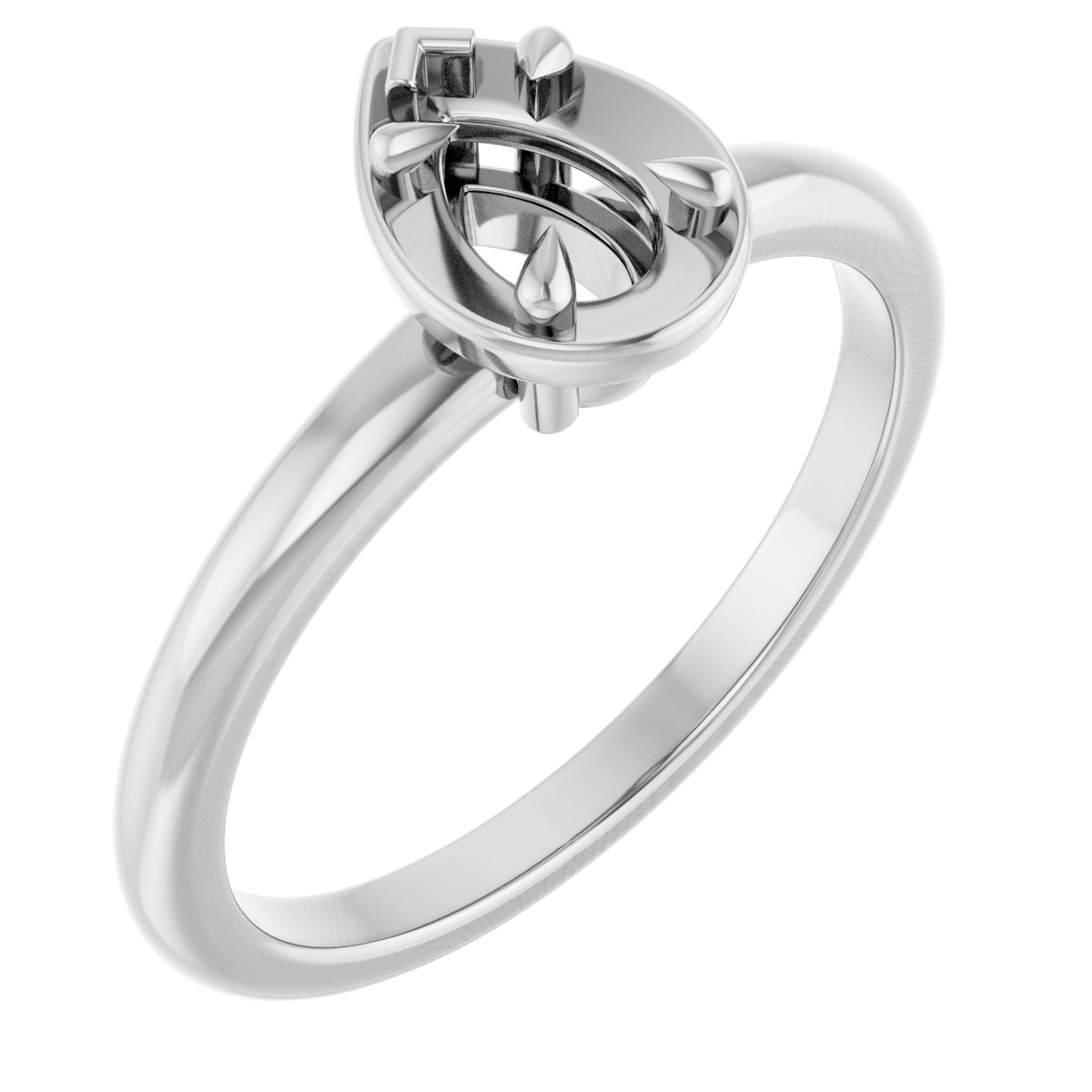 Claw-Prong Solitaire Bezel-Style Engagement Ring