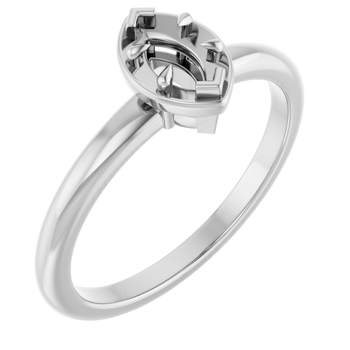 Claw-Prong Solitaire Bezel-Style Engagement Ring