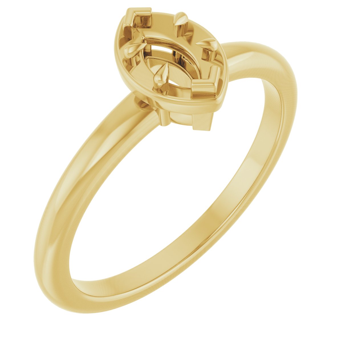 Claw-Prong Solitaire Bezel-Style Engagement Ring
