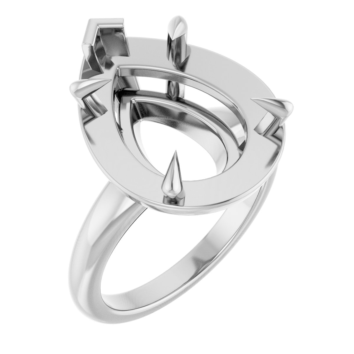 Claw-Prong Solitaire Bezel-Style Engagement Ring