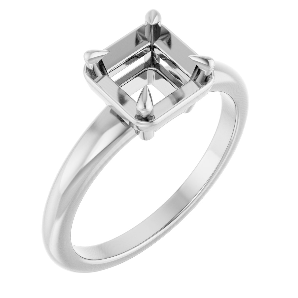 Claw-Prong Solitaire Bezel-Style Engagement Ring