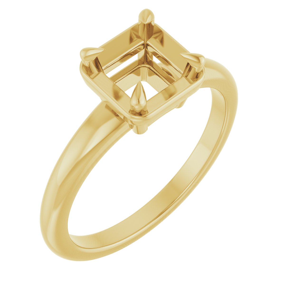 Claw-Prong Solitaire Bezel-Style Engagement Ring
