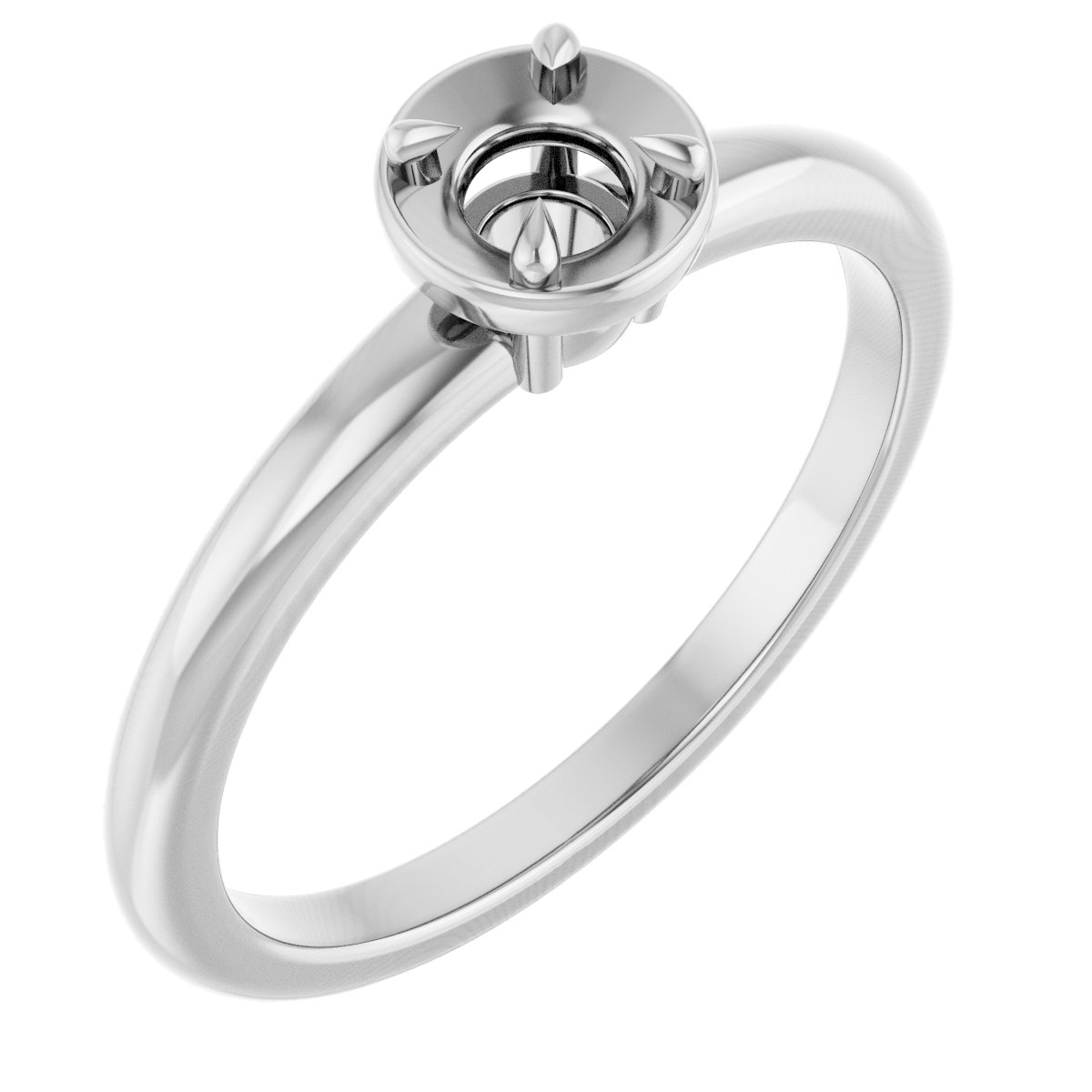 Claw-Prong Solitaire Bezel-Style Engagement Ring