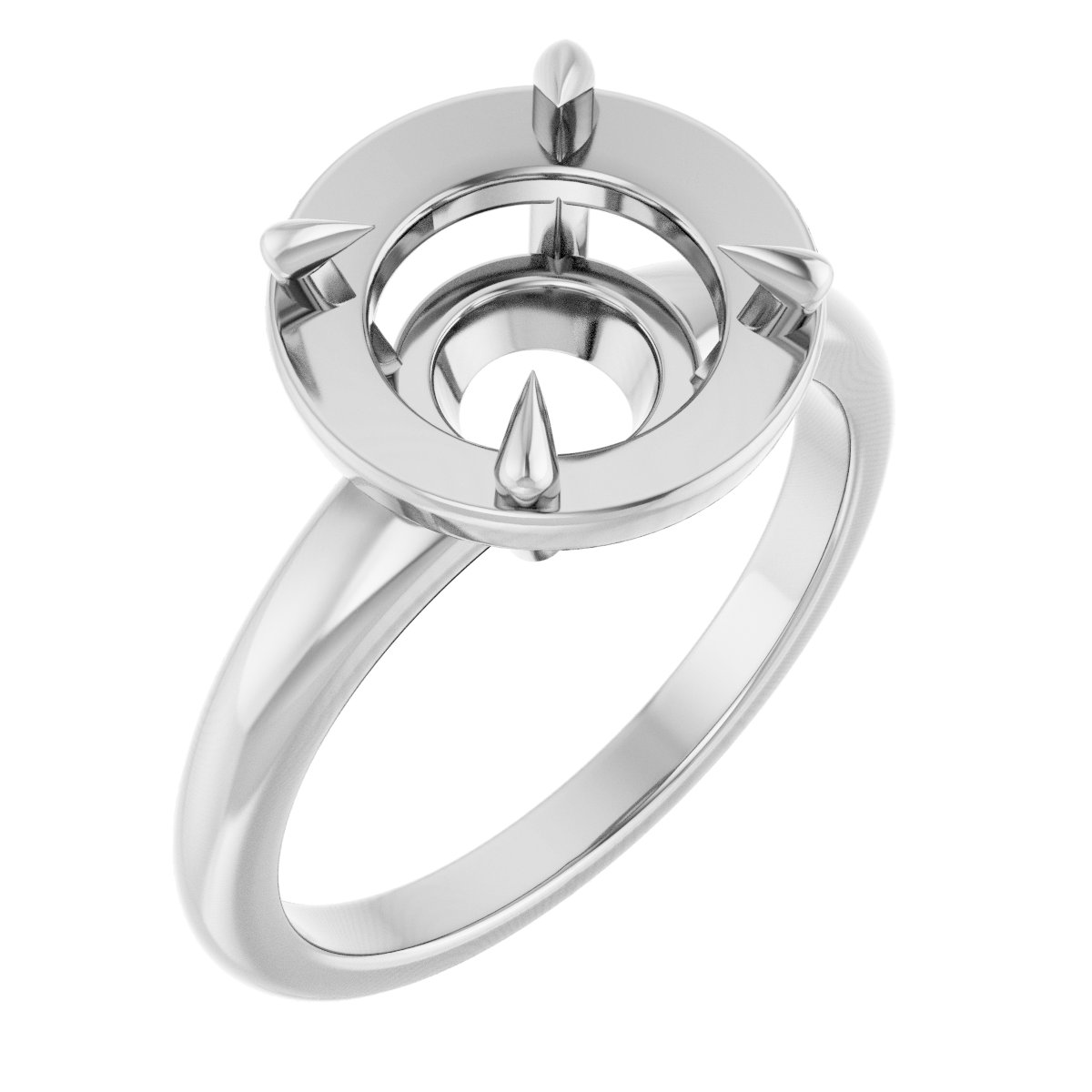 Claw-Prong Solitaire Bezel-Style Engagement Ring