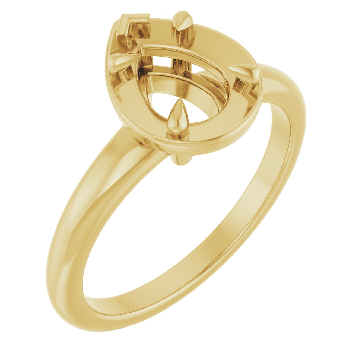 Claw-Prong Solitaire Bezel-Style Engagement Ring