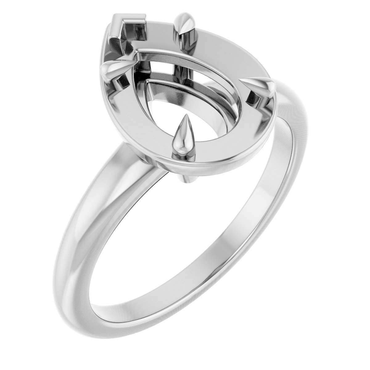 Claw-Prong Solitaire Bezel-Style Engagement Ring