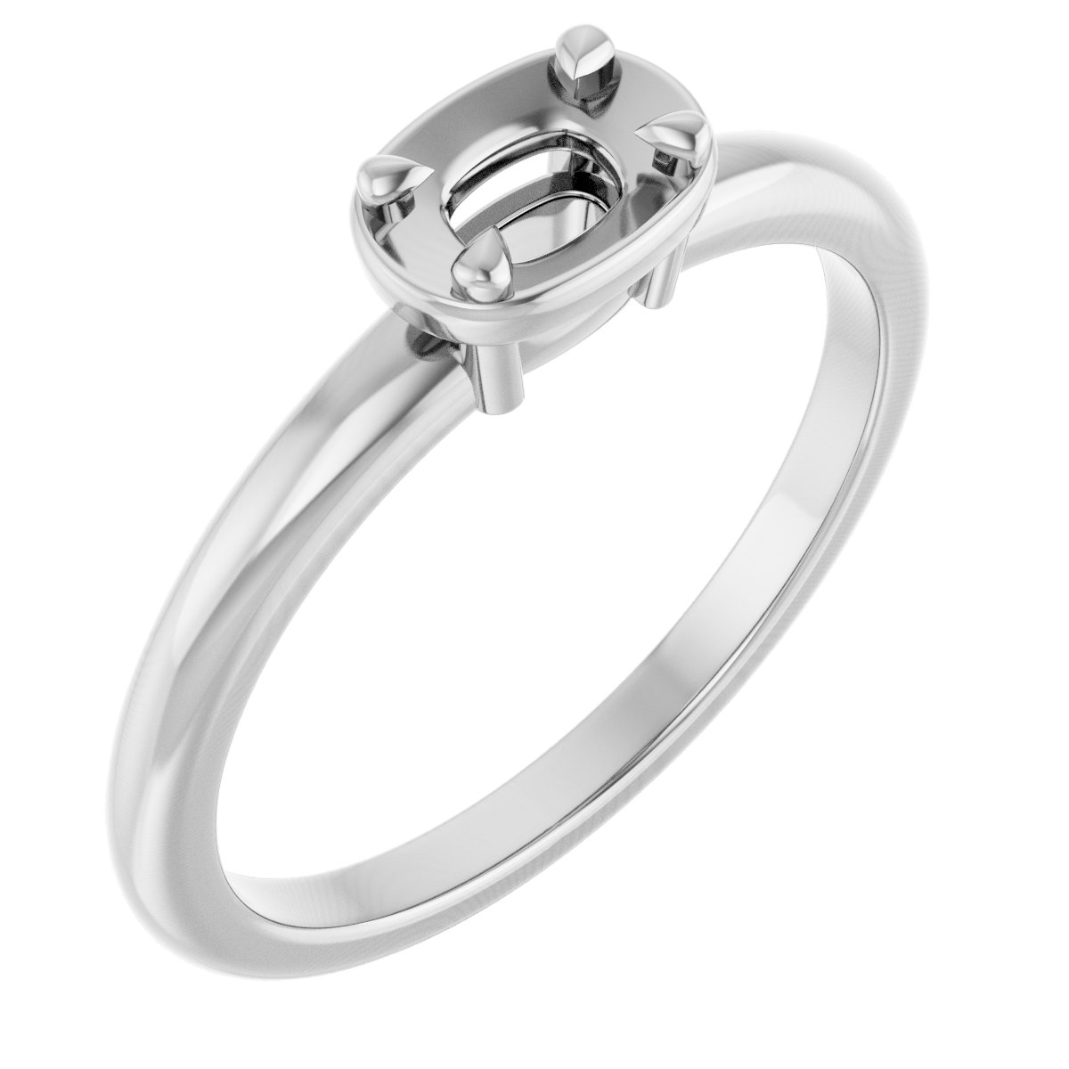 Claw-Prong Solitaire Bezel-Style Engagement Ring