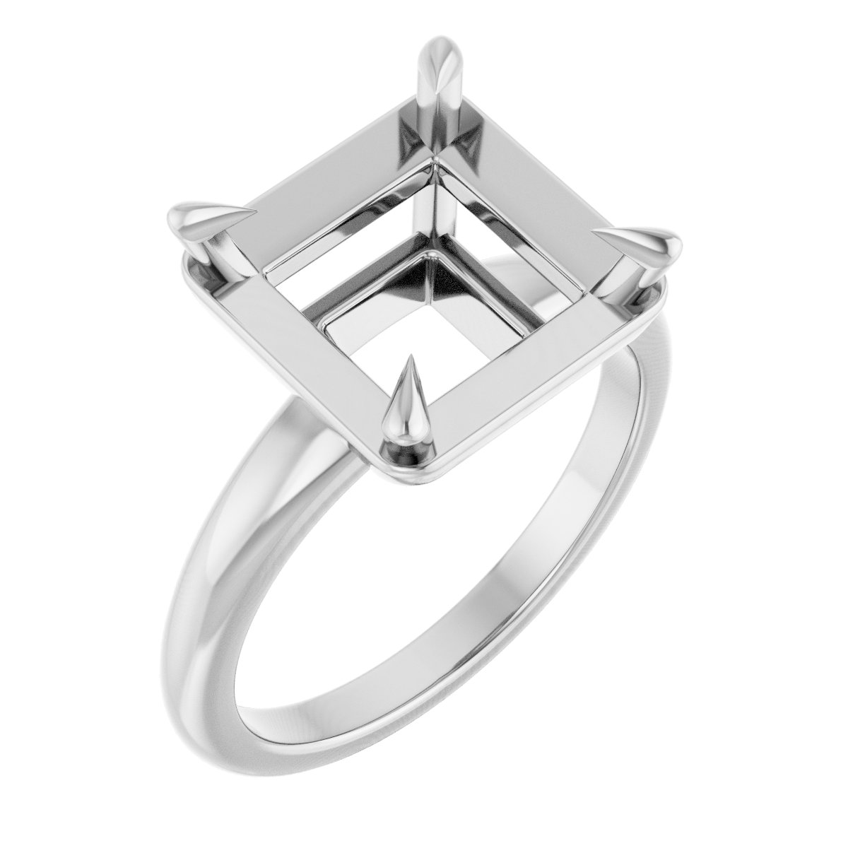 Claw-Prong Solitaire Bezel-Style Engagement Ring