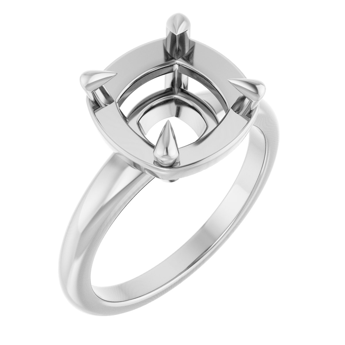 Claw-Prong Solitaire Bezel-Style Engagement Ring