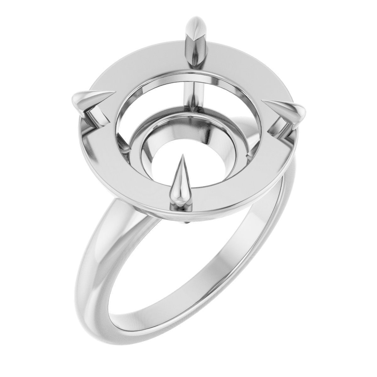 Claw-Prong Solitaire Bezel-Style Engagement Ring