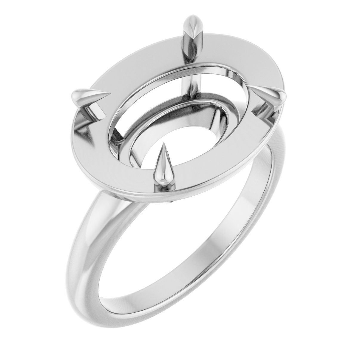 Claw-Prong Solitaire Bezel-Style Engagement Ring