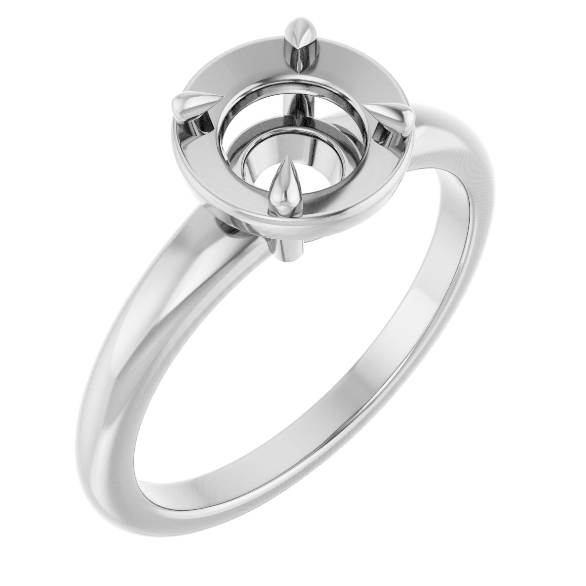 Claw-Prong Solitaire Bezel-Style Engagement Ring