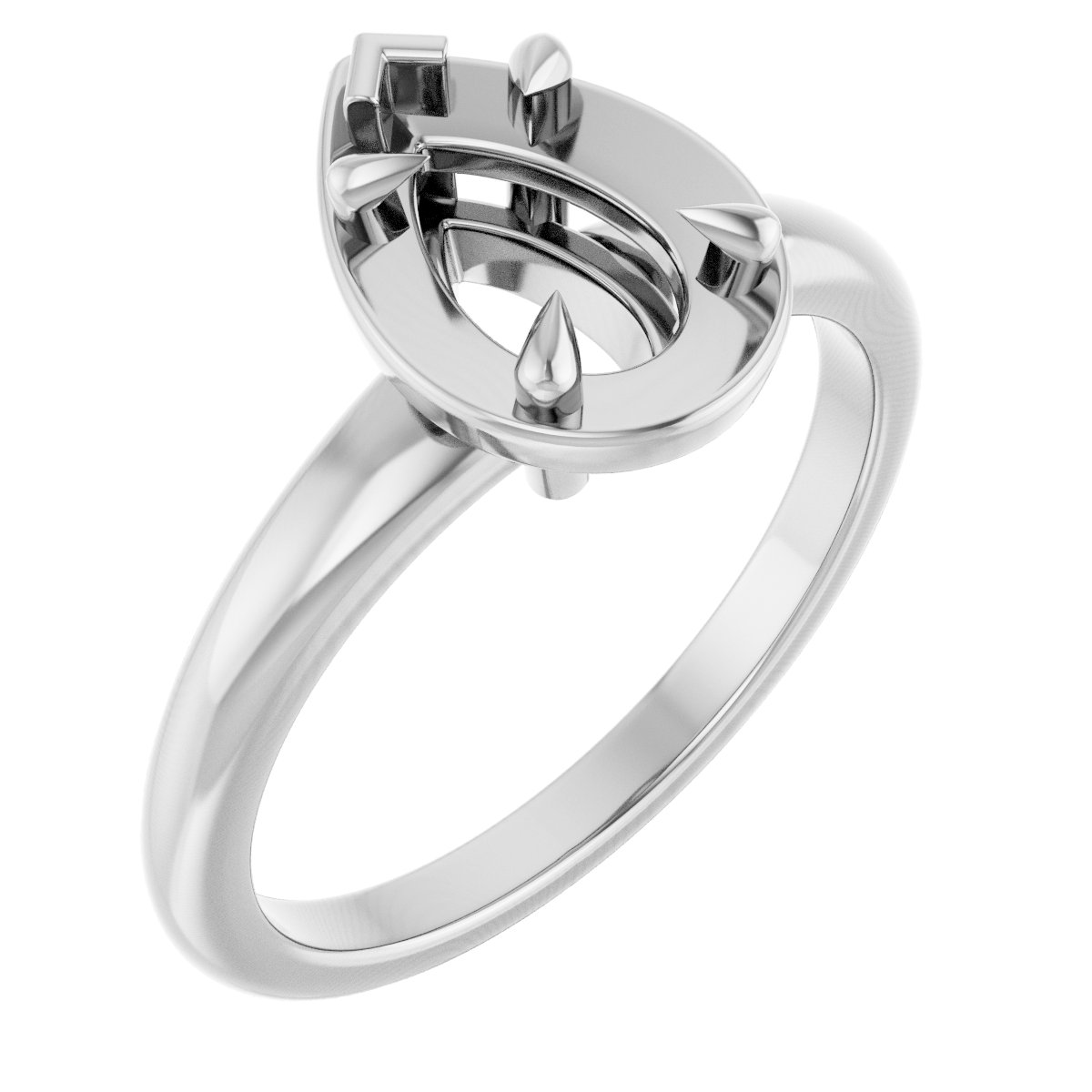 Claw-Prong Solitaire Bezel-Style Engagement Ring