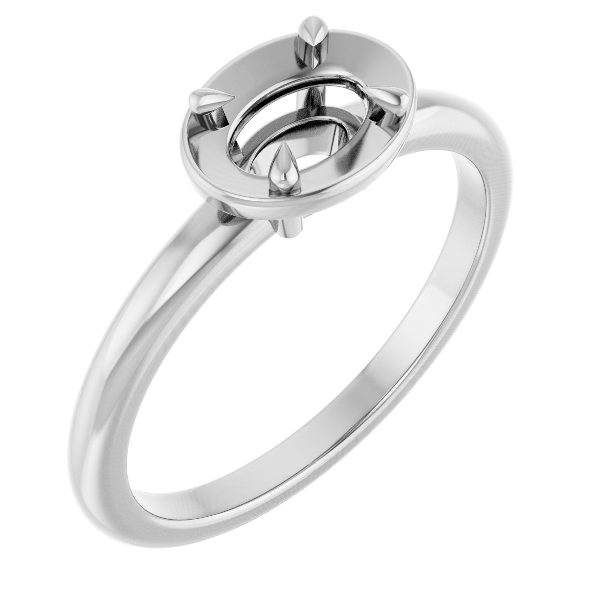 Claw-Prong Solitaire Bezel-Style Engagement Ring