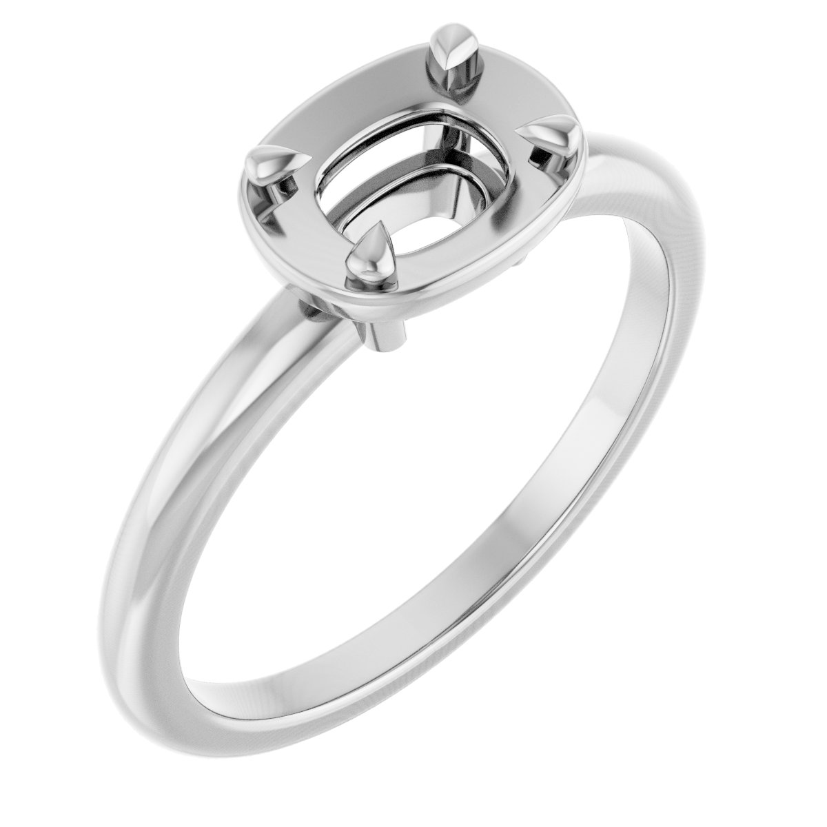 Claw-Prong Solitaire Bezel-Style Engagement Ring