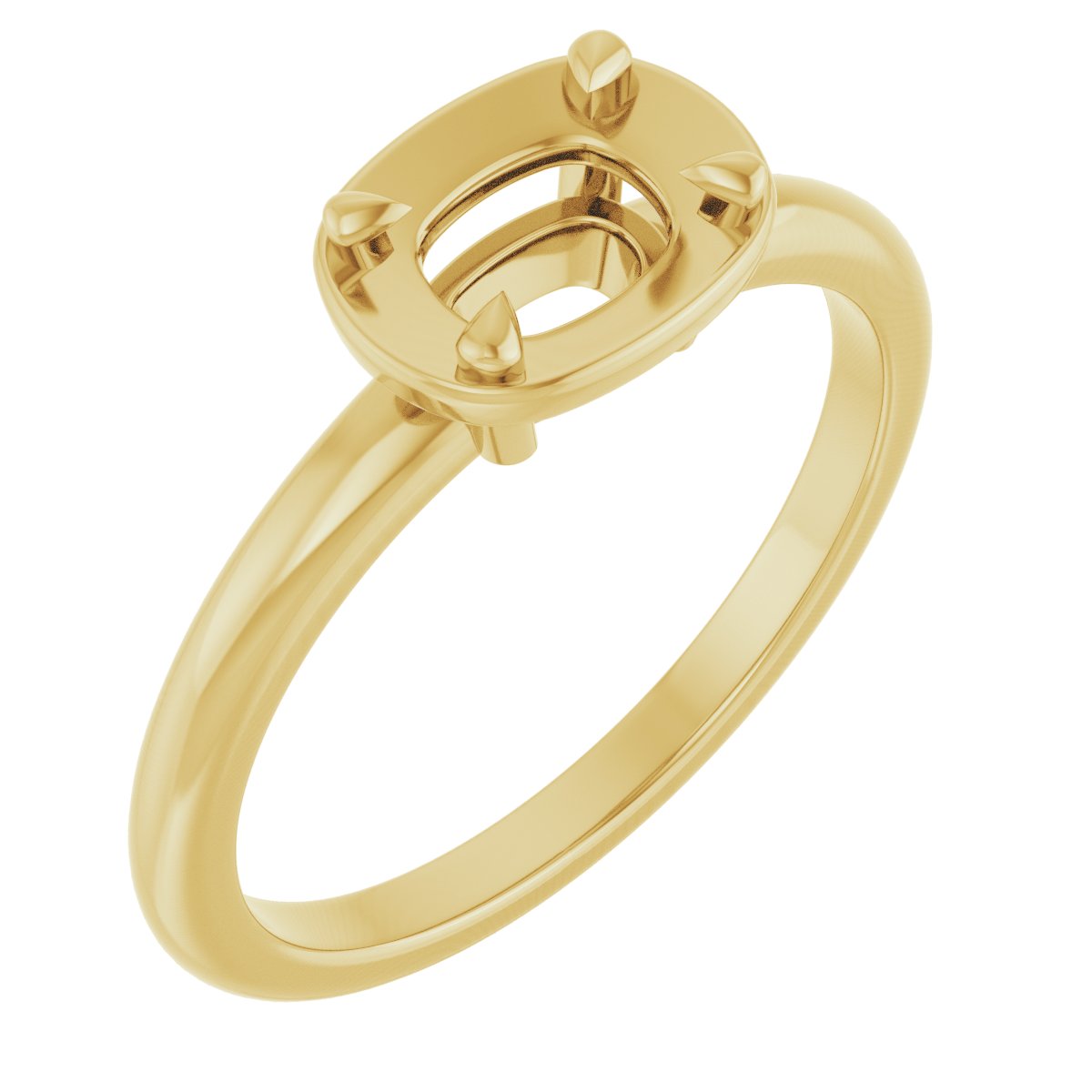 Claw-Prong Solitaire Bezel-Style Engagement Ring