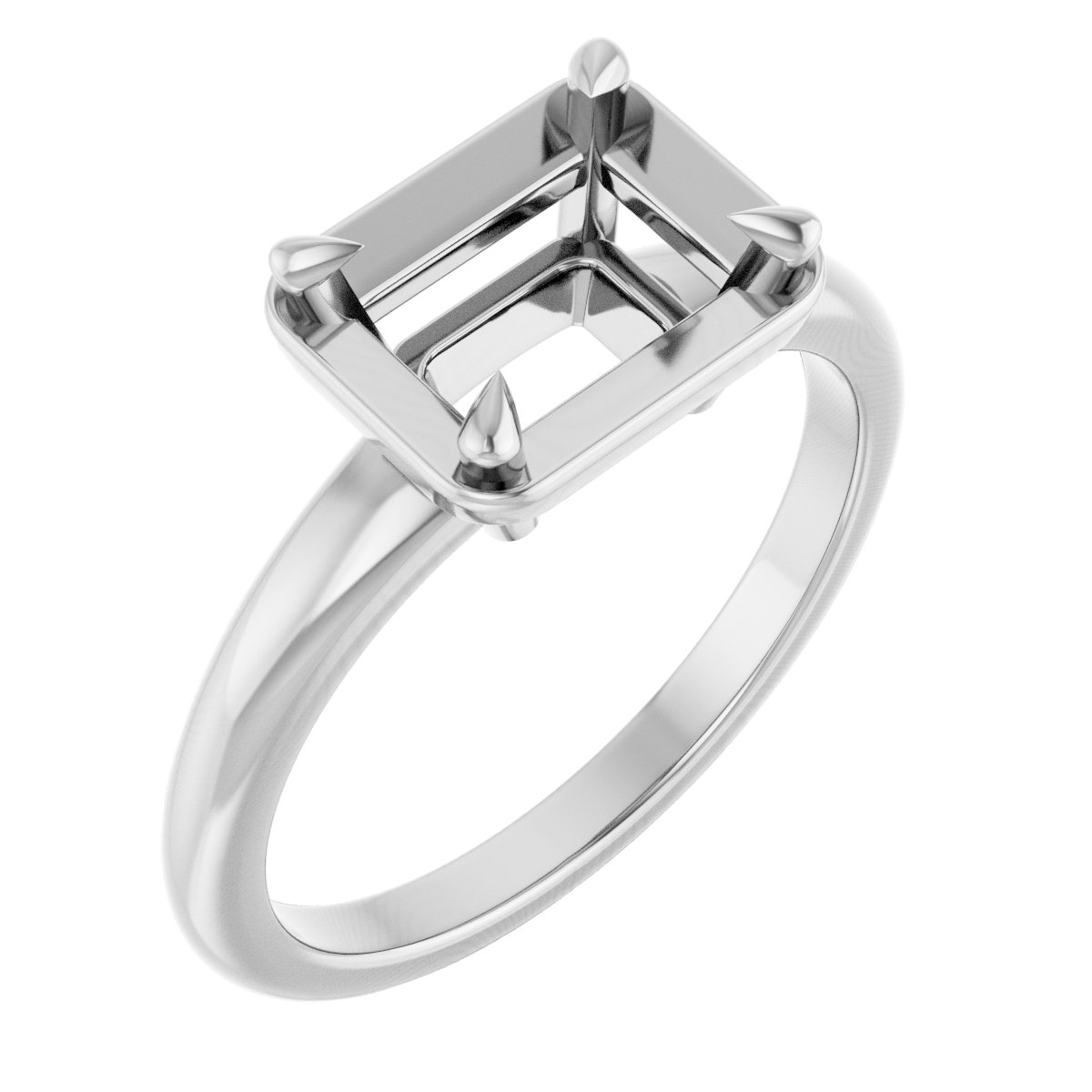 Claw-Prong Solitaire Bezel-Style Engagement Ring
