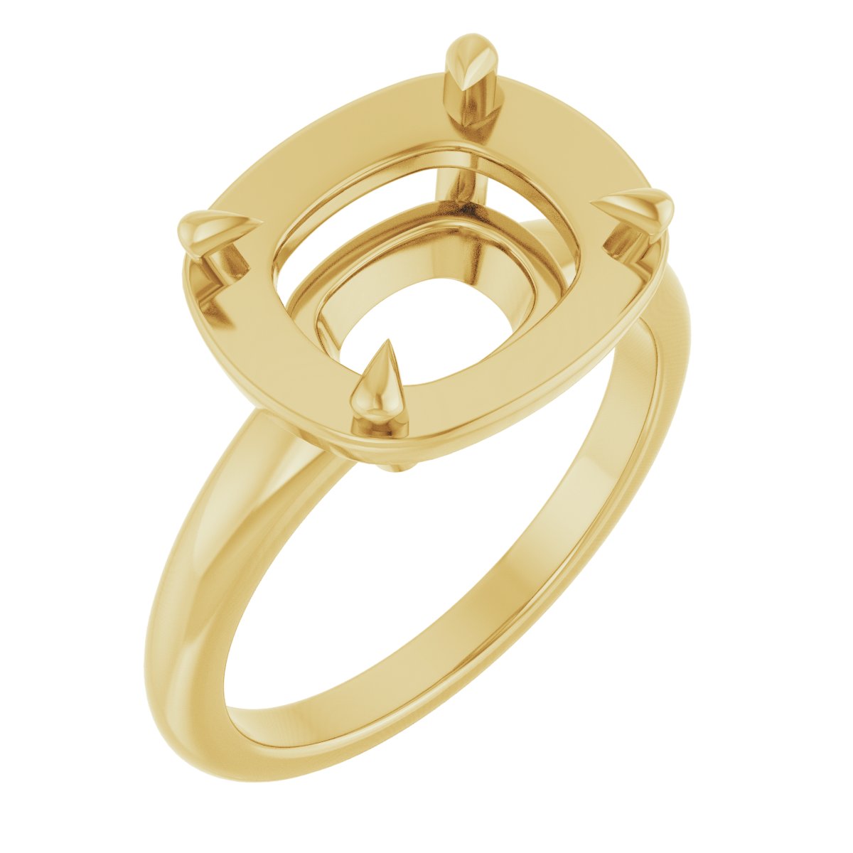 Claw-Prong Solitaire Bezel-Style Engagement Ring