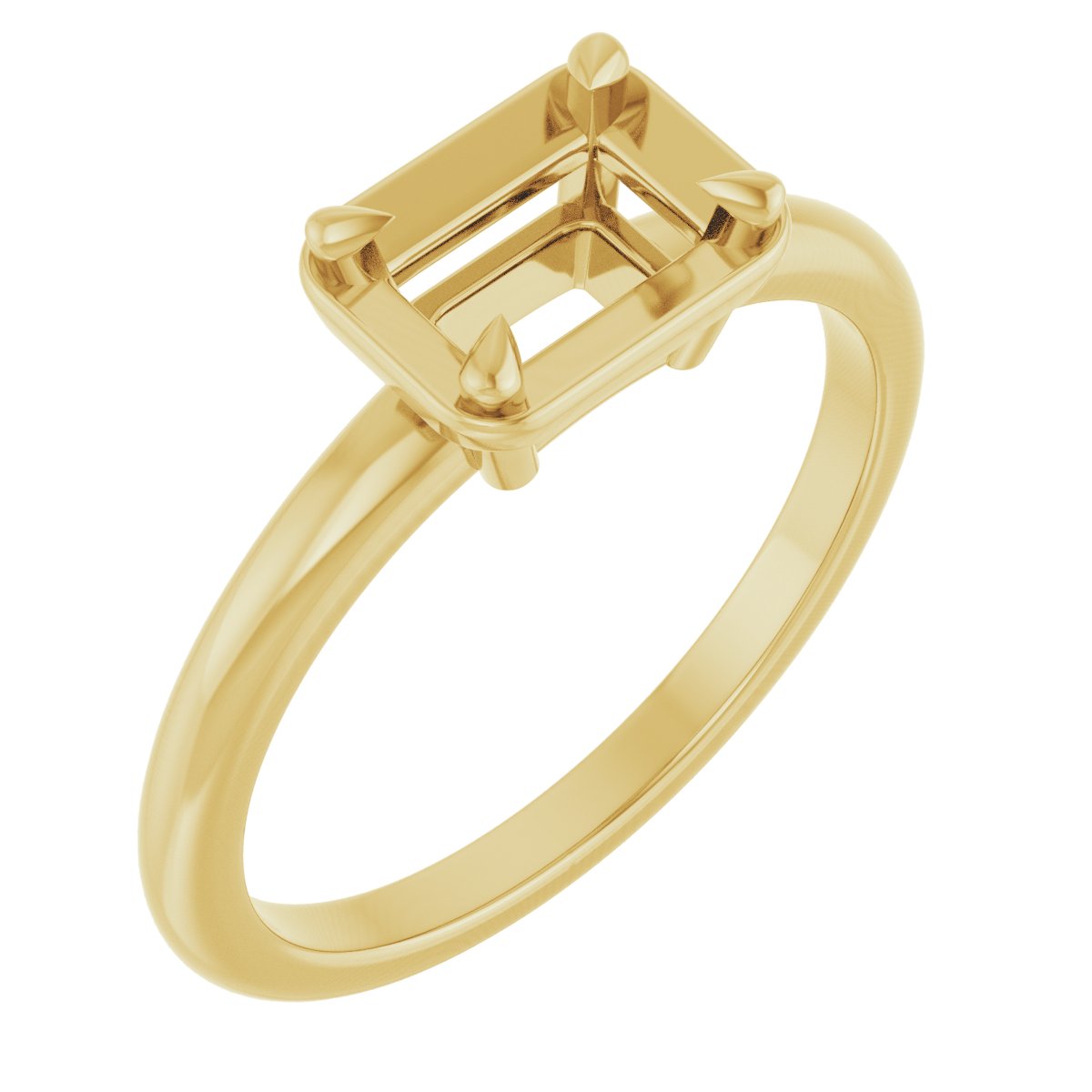 Claw-Prong Solitaire Bezel-Style Engagement Ring
