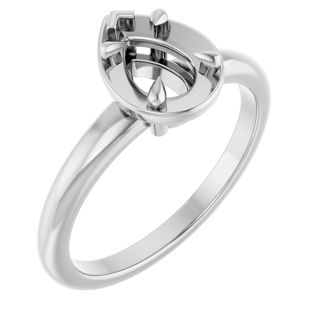 Claw-Prong Solitaire Bezel-Style Engagement Ring