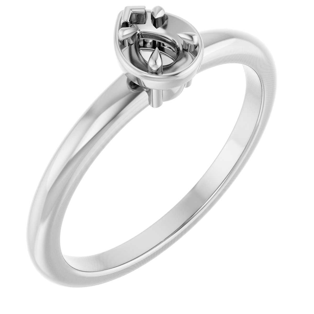 Claw-Prong Solitaire Bezel-Style Engagement Ring