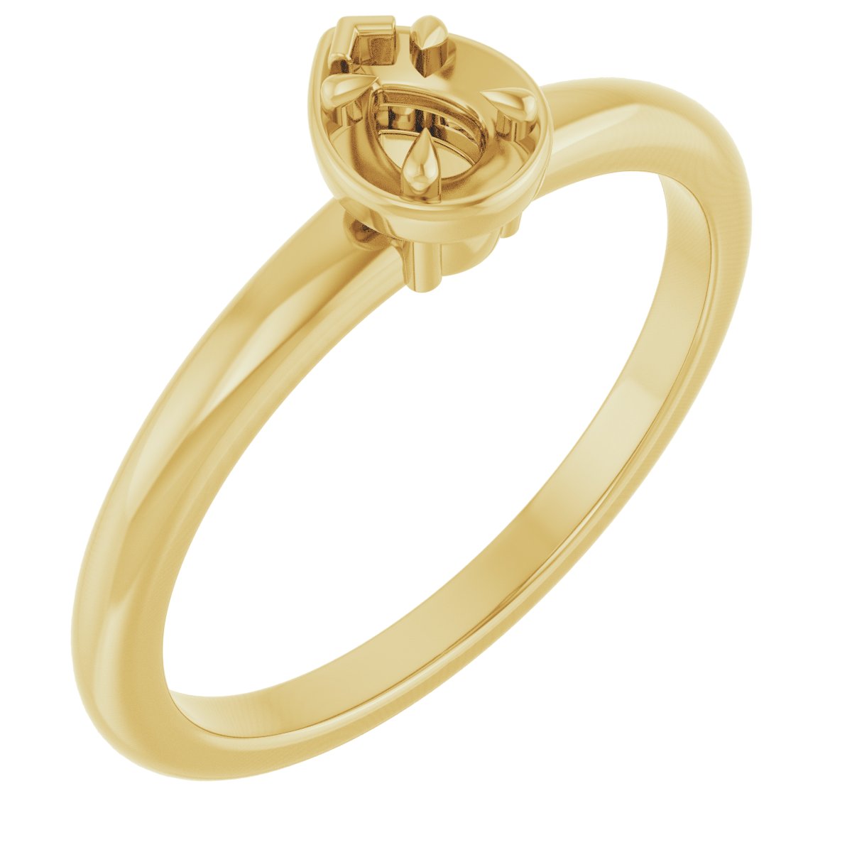 Claw-Prong Solitaire Bezel-Style Engagement Ring