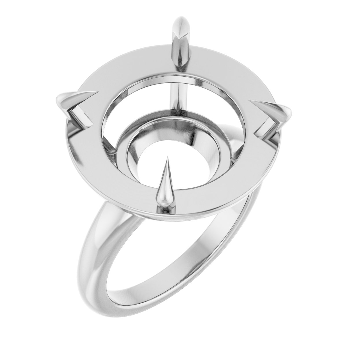 Claw-Prong Solitaire Bezel-Style Engagement Ring