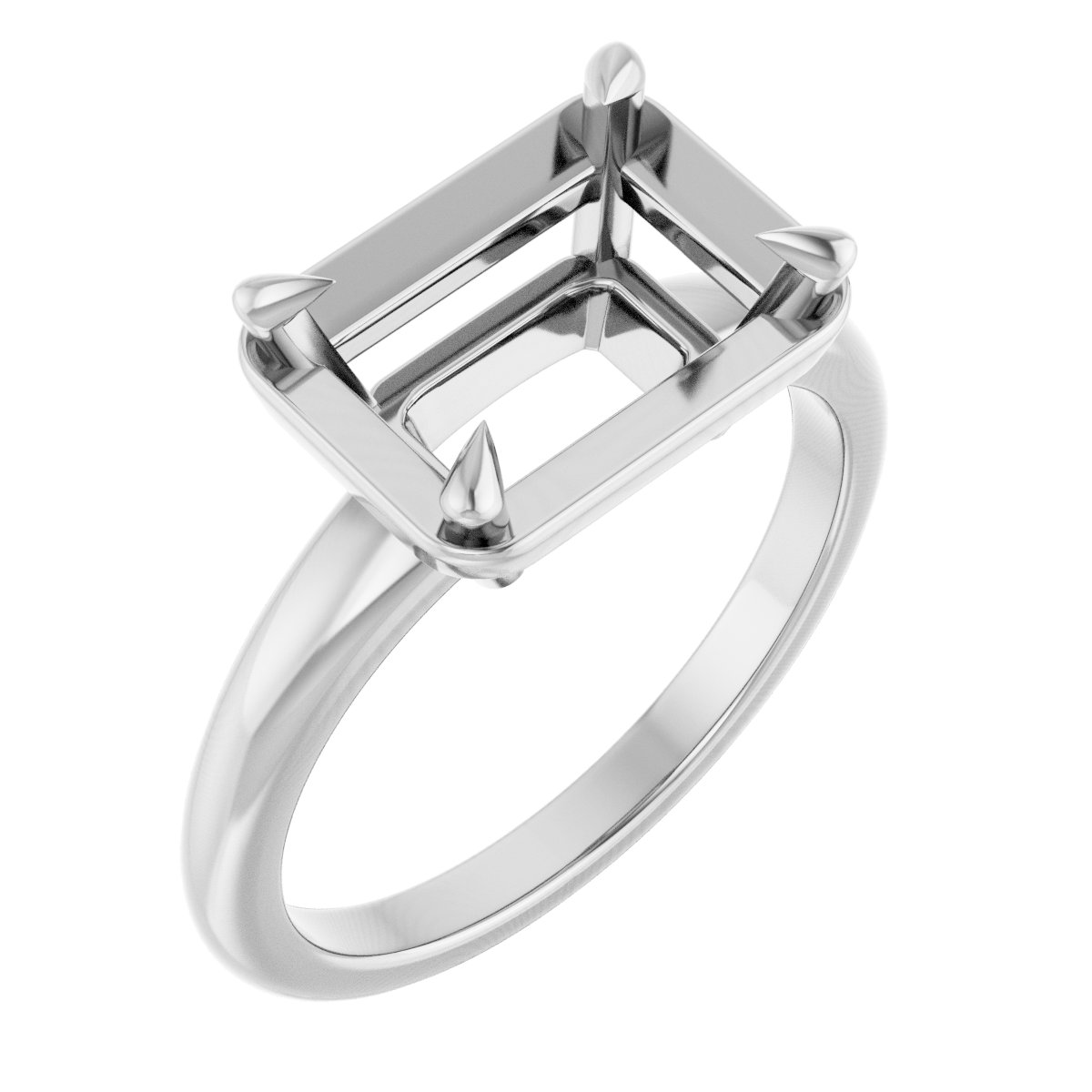 Claw-Prong Solitaire Bezel-Style Engagement Ring