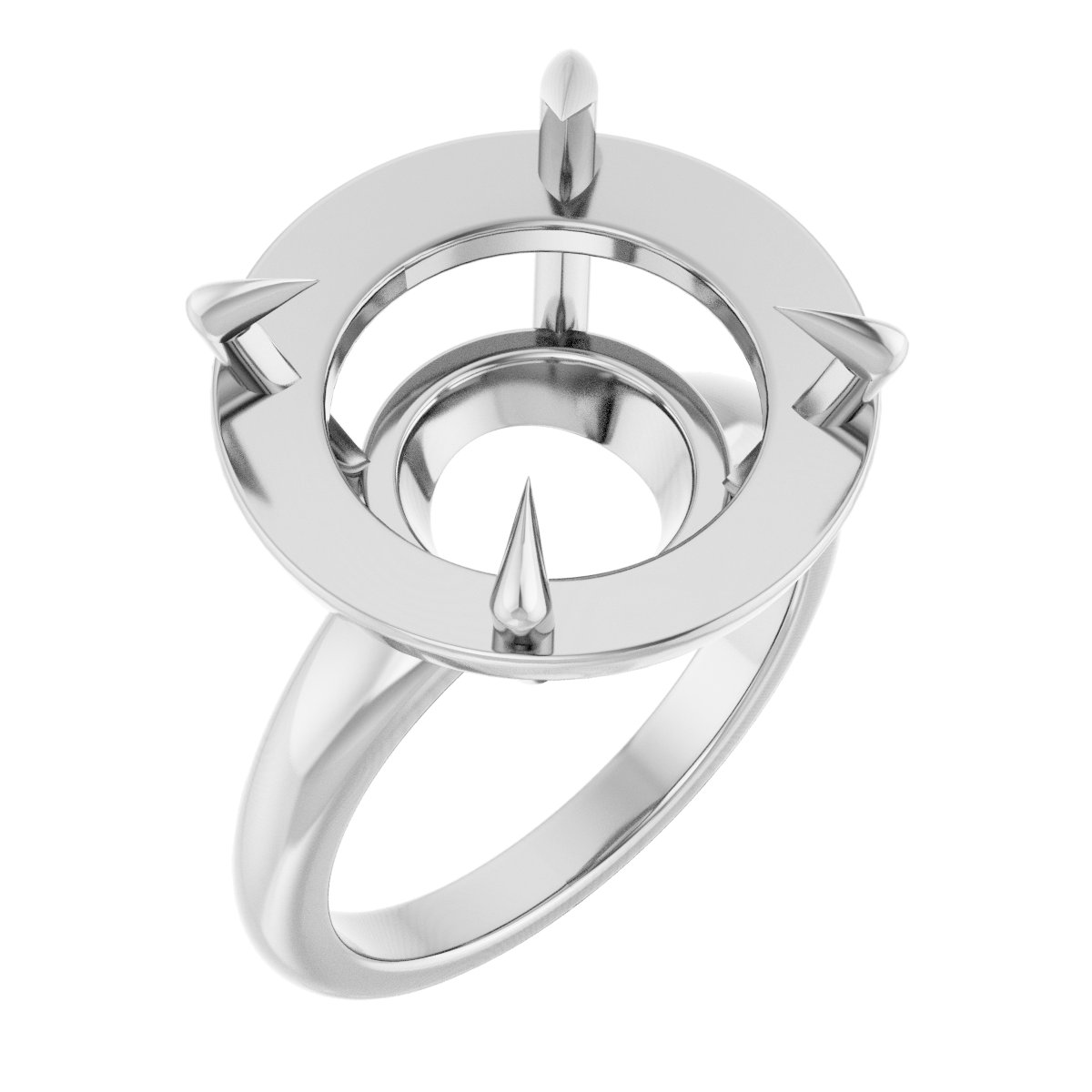 Claw-Prong Solitaire Bezel-Style Engagement Ring