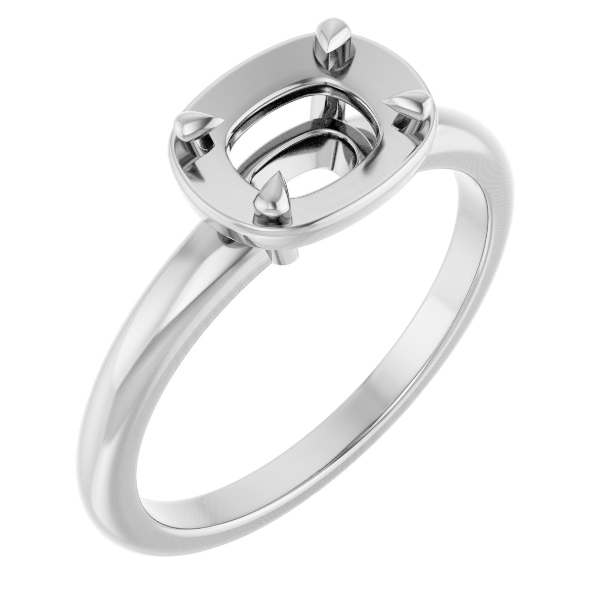 Claw-Prong Solitaire Bezel-Style Engagement Ring