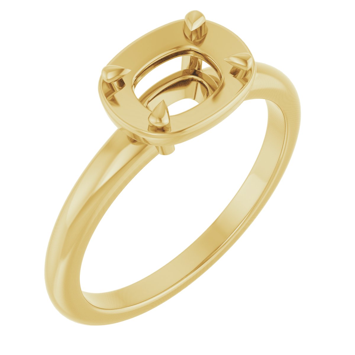 Claw-Prong Solitaire Bezel-Style Engagement Ring